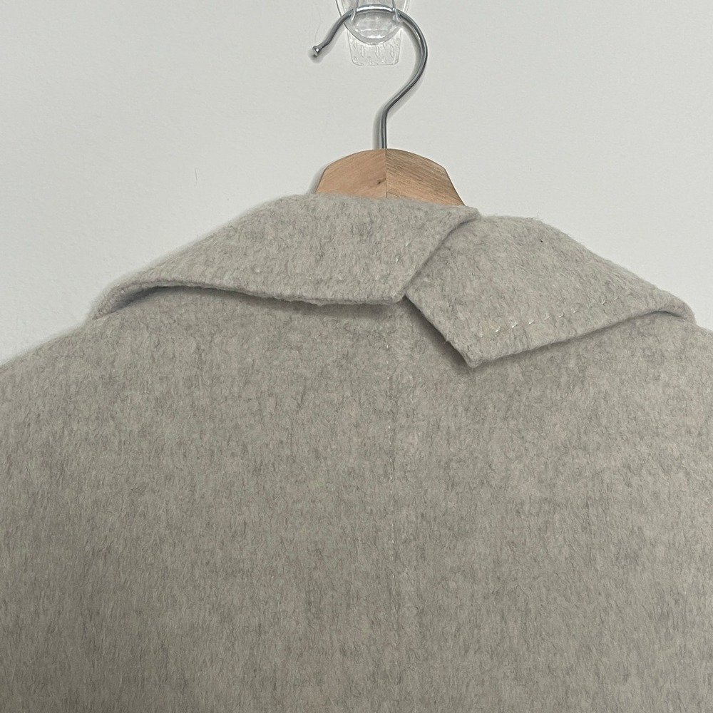 MOTF Premium Wool Blend Longline Overcoat Oatmeal Beige Minimalist Coat Size M - Picture 6 of 11